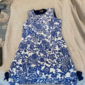 Lilly Pulitzer Blue and White Floral Mini Dress